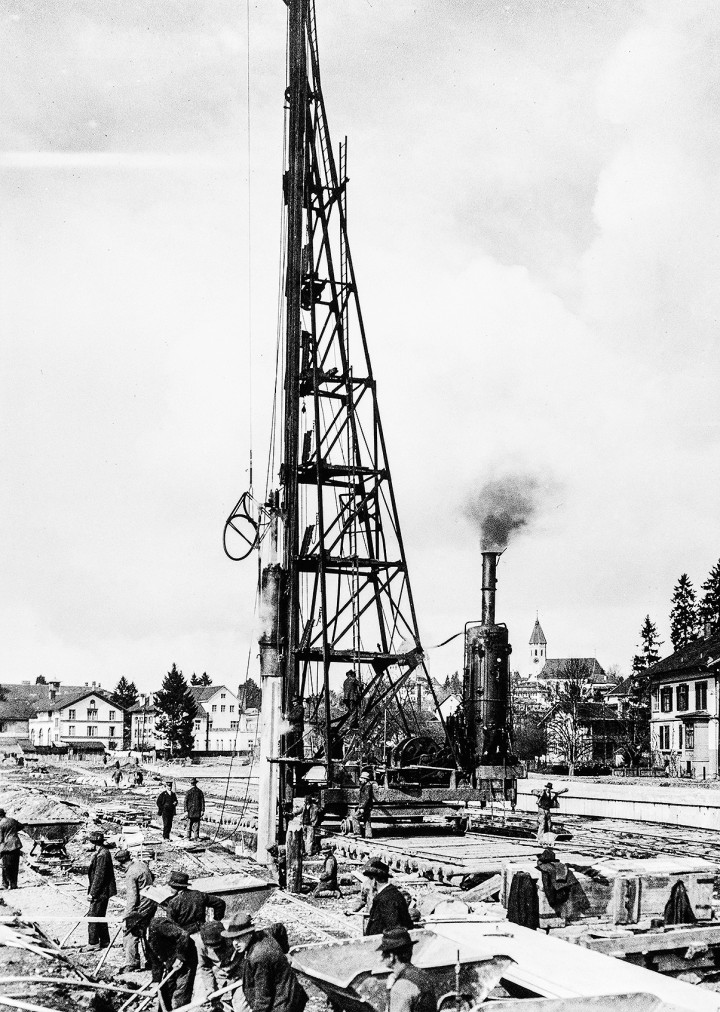 1926 Bau Dampfschiffhafen Thun Pfeiler TB