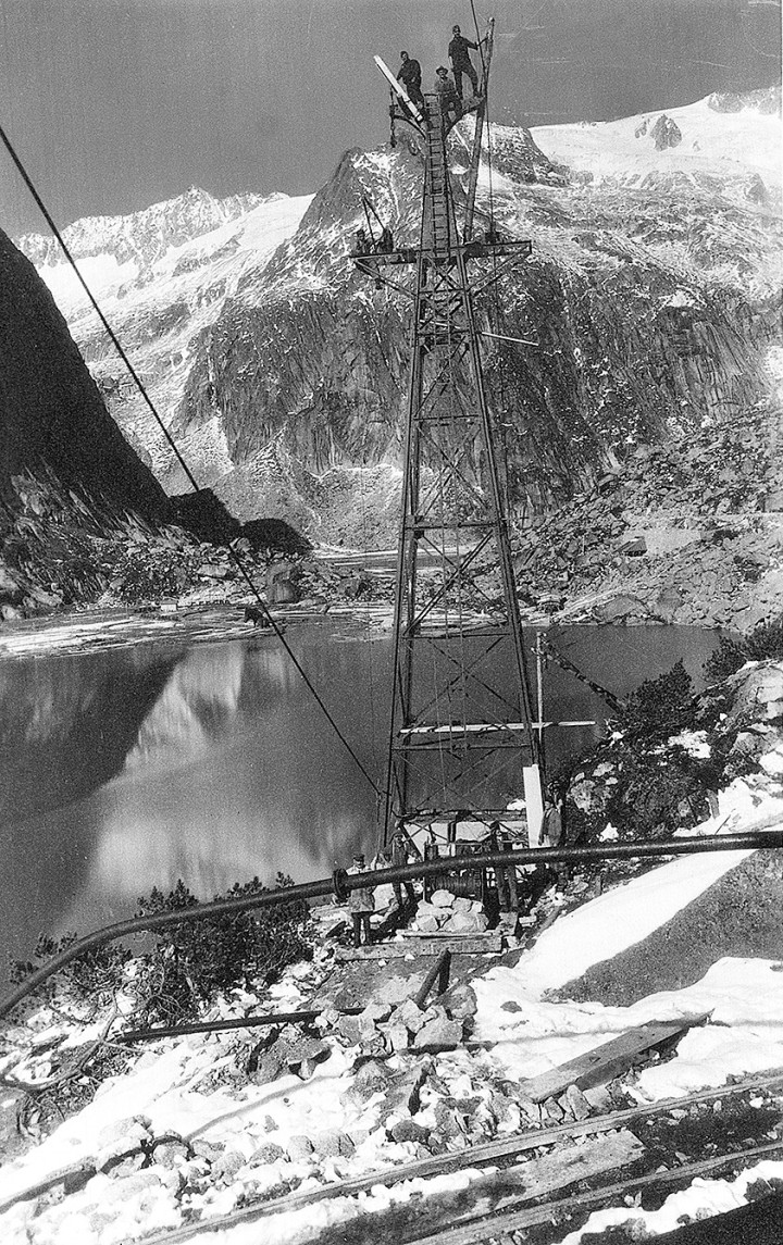 1932 Bau Grimsel Staumauer Transportbahn TB ETH EN